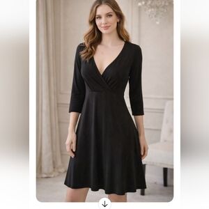 Eileen Fisher Black 100% Silk A-Line Dress | Size Small | Classic Elegant